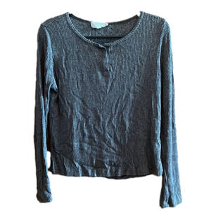 Pink Rose Ribbed Long Sleeve Shirt Women's Large